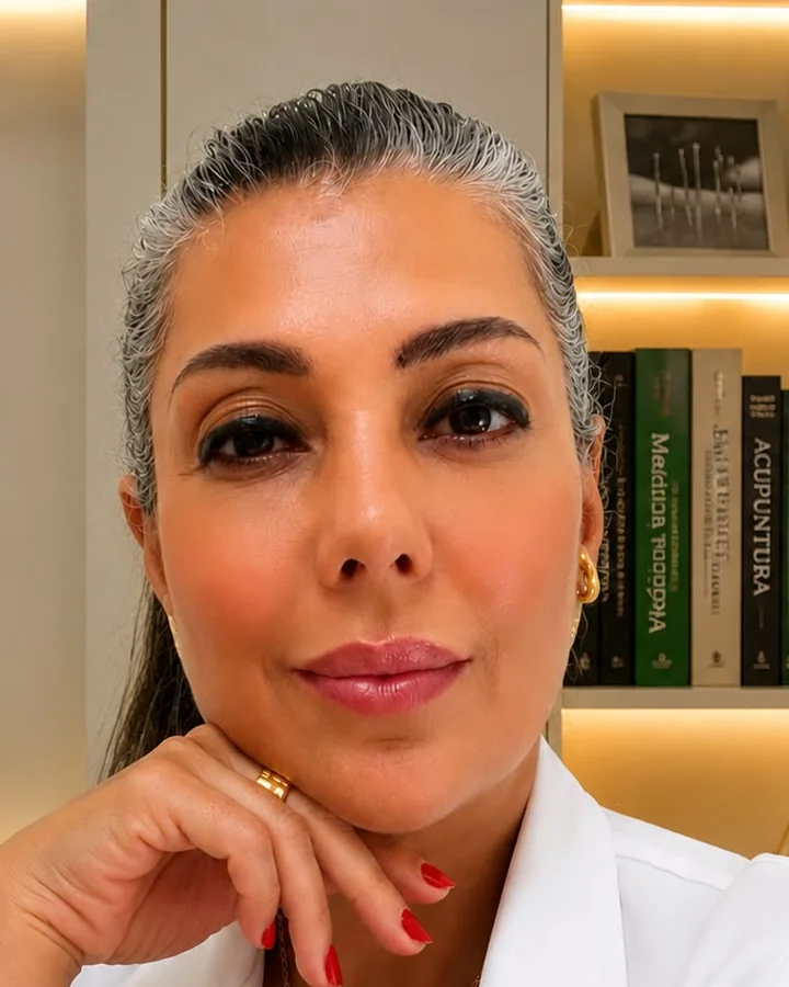 Retrato de Dra. Denise Silveira no consultório